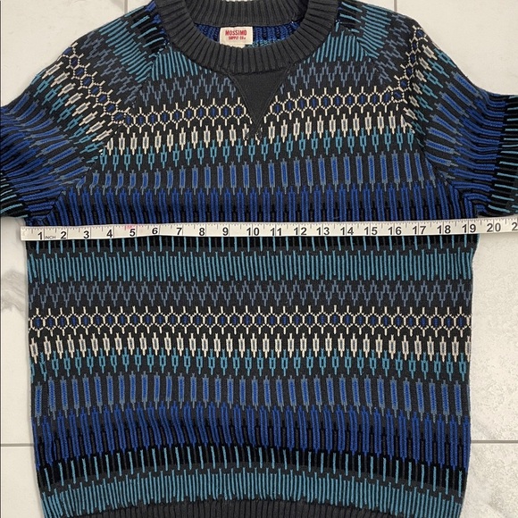 Mossimo Supply Co. Men’s Crewneck Sweater Fair Isle Multi Blue Pattern Sz S - Picture 10 of 14